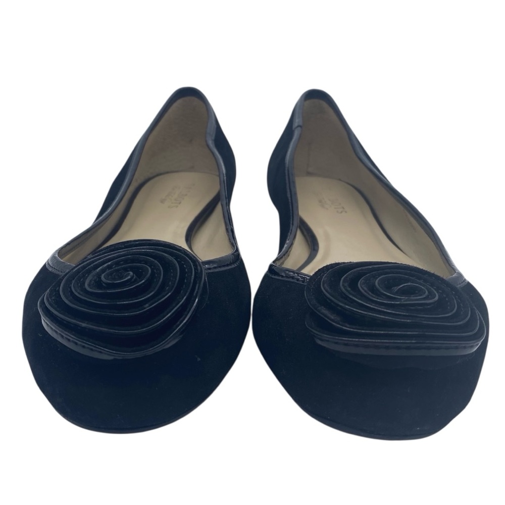 Talbots Womens Shoes Leather Flats 10 WIDE Black Slip On Sleek Business Casual - Picture 7 of 12